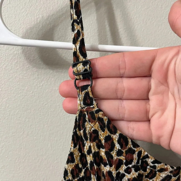 Los Mayas Womens Slinky Leopard Slip Dress S/M Maxi Sleeveless Animal Cotton - Picture 2 of 7